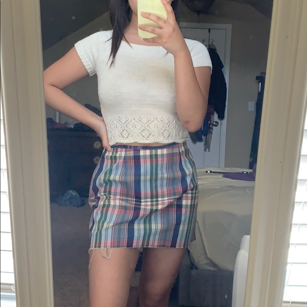 vintage plaid mini skirt